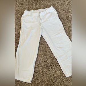 White linen pants